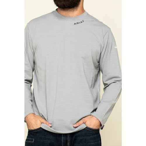 Ariat Mens FR Khaki Base Layer Long Sleeve Tee