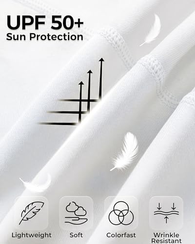 Men's UPF 50+ Sun Hoodie Long Sleeve Fishing Shirt Large White