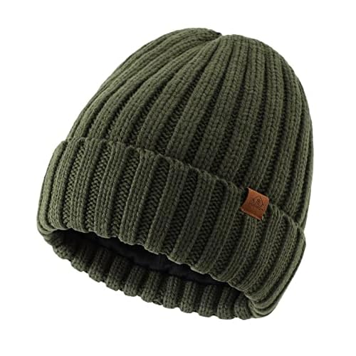 Home Prefer Mens Winter Hat Wool Fleece Lined Knit Beanie Hat Warm Stocking Caps
