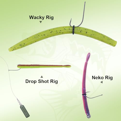 Drop Shot Hooks for Bass Fishing 2/0 Pack of 25 - Wacky & Neko Rig Finesse Worms