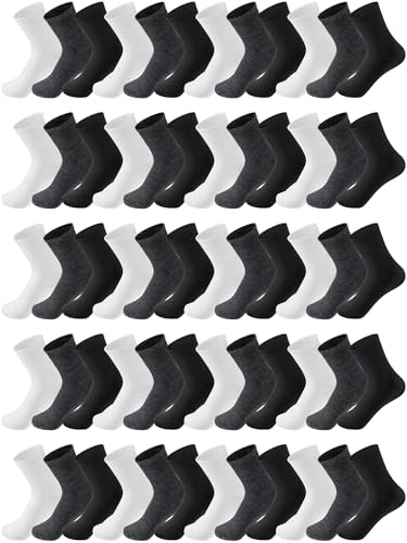 Men's Moisture-Wicking Ankle Socks Bulk Pack - Black, White & Gray, Size 9-12