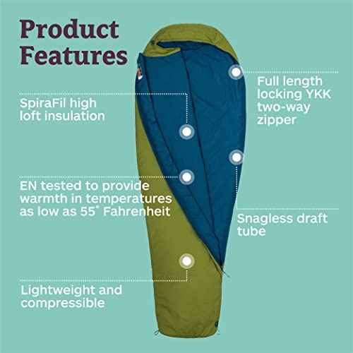 MARMOT Voyager 45¡Æ or 55¡Æ Mummy Sleeping Bags, Synthetic Spirafil Insulation for Camping & Backpacking