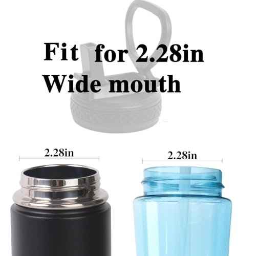 2Pack Straw Lid Compatible with ThermoFlask 18OZ/24OZ/32OZ/40OZ/64OZ Water Bottle, Replacement Lid Fits Nalgene wide mouth bottle, Leak Proof and Spill Proof, Easy to Carry