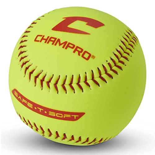 Champro Safe-T-Soft 10" Softballs with Durahide Cover, RIF 1, 12 Pack