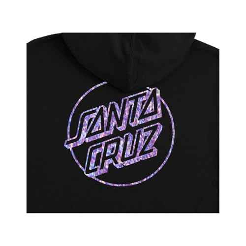 SANTA CRUZ Opus Dot P/O Hooded Relaxed Sweatshirt Black w/Diamond Foil Med Womens