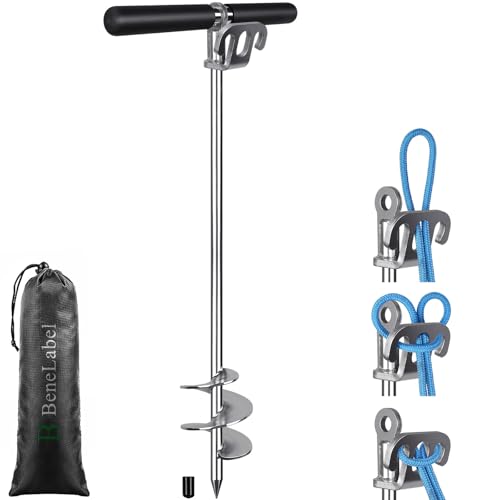 36-Inch Stainless Steel Sand Anchor for Boat - Shallow Water Docking - Includes T-Handle (Not Include Rope)
