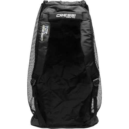 Cressi Heavy Duty Mesh Backpack 85 liters Capacity for Snorkeling, Water Sport Gear | Utila: designed in Italy, Black, One Size (UB937000)