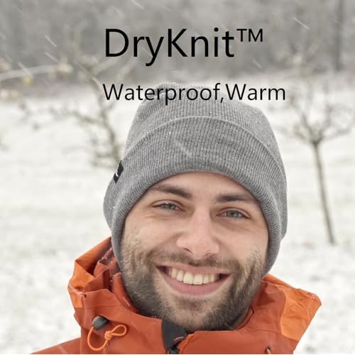 TOP-EX Dryknit¢â Waterproof Oversized XL XXL Fleece Lined Winter Warm Beanies Hat for Men