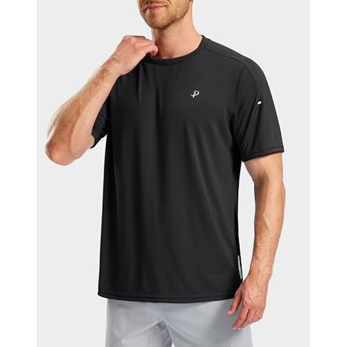 Pudolla Men's Workout Running T-Shirts Lightweight Quick Dry Athletic Gym Shirts for Men Short Sleeve Sport Tee Tops