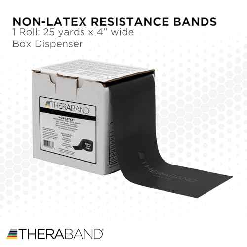 THERABAND Resistance Band 25 Yard Roll, Non-Latex Professional Elastic Stretch Bands for Upper & Lower Body Exercise Workouts, Physical Therapy, Lower Pilates, Flexibility, & Rehab, Dispenser Box