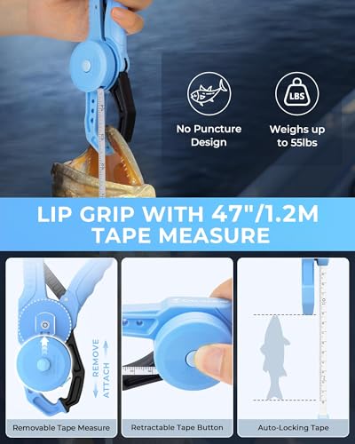 Calamus DriftWave 6-Piece Fishing Tool Kit with Pliers, Lip Gripper, Fillet Knife, Scale & Glove