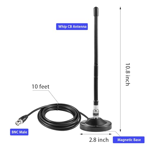 Magnetic Base Antenna for CB Radio 27MHz Long Range 9.9 Inch