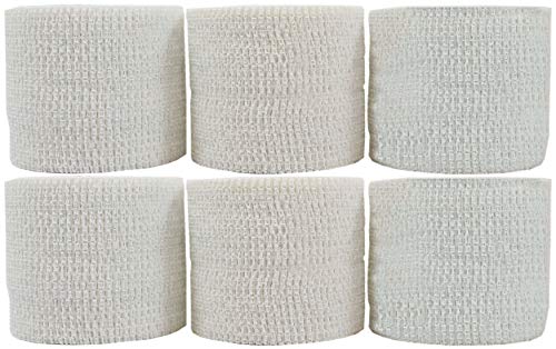 Powerflex 2-inch Self-Adhesive Athletic Tape - 6 White Rolls