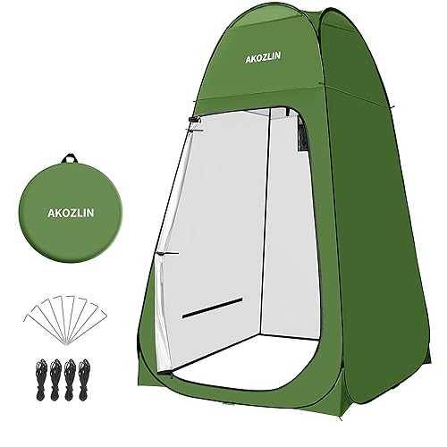 Portable Pop-Up Shower Tent with Silver Coating, 74.8 Inch High