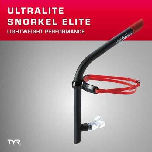 TYR Ultralite Elite Swim Snorkel - Adult Snorkeling Gear for Swimming Training - Ultra-Lightweight and Comfortable for Body Alignment Exercises
