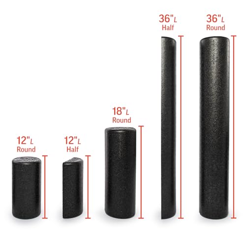 OPTP AXIS Firm Density Foam Roller - Black 36x6 Inch Round