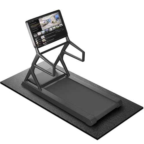 Treadmill Mat, 7'x3'/6'x3'/6'x2.5'/5.6'x2'/4'x2', 6mm Thick Exercise Equipment Gym Mat for Hardwood FloorCarpet, Compatible with Peloton Bike, Indoor Spin Bike, Elliptical