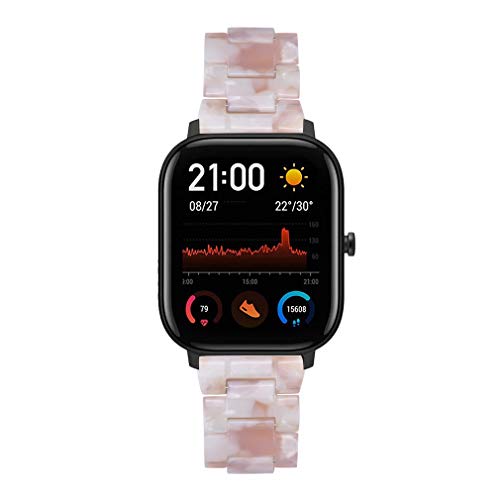 Pink Flower Resin Bracelet Compatible with Skeiwatch & More - Women Replacement Jewelry