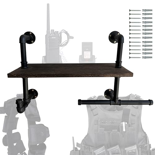 Heavy-Duty Tactical Gear Rack Wall Mount Hanger & Hook Set for Police, Motorcycle & Sports Gear - 1 Set
