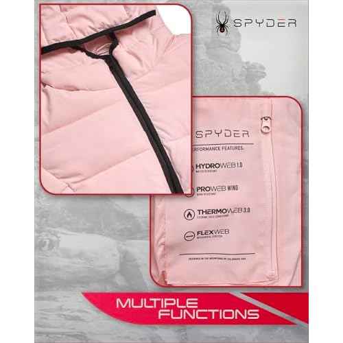 Spyder Women's Puffer Jacket - Water-Resistant Insulated Winter Coat with Cinched Waist - Womens Hooded Quilted Jacket (S-XL)