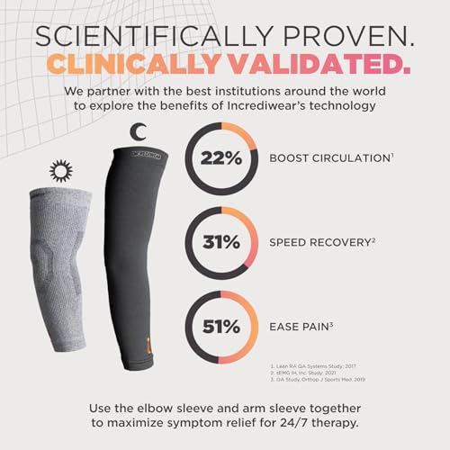 Infrared Arm Sleeve Large Charcoal Support for Men & Women