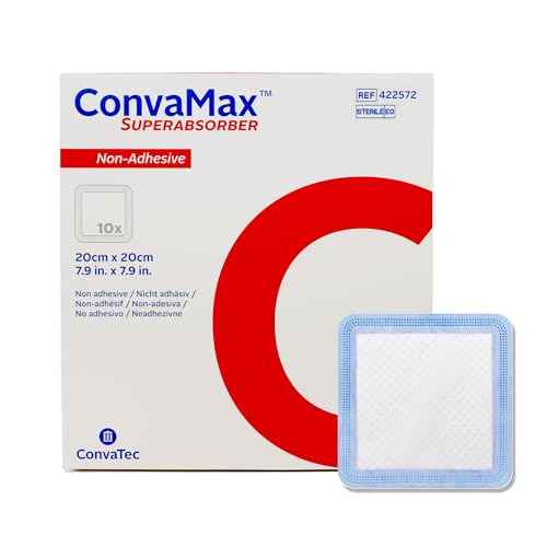ConvaTec ConvaMax Superabsorber Non-Adhesive 8"x8" Soft Absorbent Wound Dressing with High Fluid Retention, 422572, Box of 10