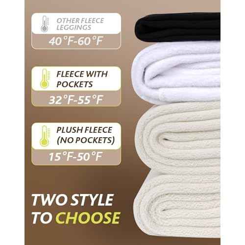 CAMPSNAIL Fleece Lined Leggings Women - Thick Soft High Waisted Black Tummy Control Thermal Warm Velvet Pants for Cold Winter