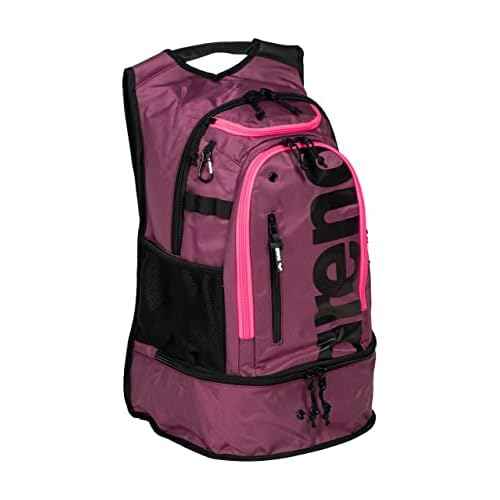 ARENA Unisex Adult Fastpack 3.0 Swimming Athlete Sports Backpack for Swimming Training Gear Gym Bag for Men and Women, 40 Liters, Plum/Neon Pink