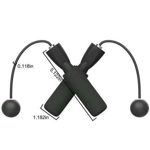 Training Ropeless Skipping Rope, Fitness Sporting Goods, for Men and Women - Black