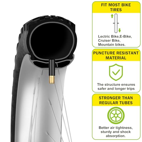 26x3.5-4.0 Fat Tire Inner Tubes Pack of 4 with Schrader Valves - Compatible with 26" Bikes