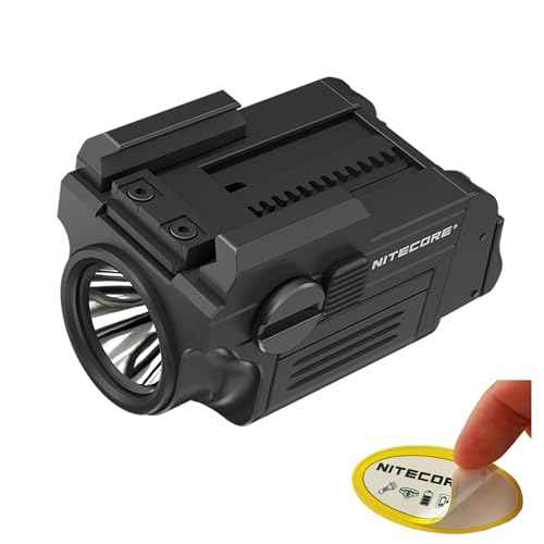 Nitecore NPL25 900 Lumen Compact Weaponlight, USB Rechargeable Magnectic Charging, Rail Mounted Tactical Flashlight with Adjustable Sliding Rail