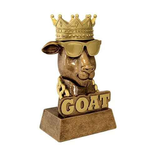 Crown Awards G.O.A.T. Sculpture Trophy, 7" Customizable Award - Add Your Own Engraving Prime