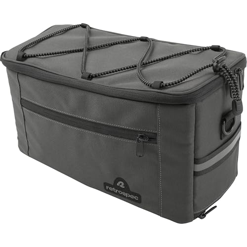 Retrospec Cahoot Waterproof Bike Trunk Bag - rPET Cycling Rear Rack Storage Bag with Rain Cover and Carry Strap for Commuter - E-Bike Compatible (7.75"x12.5"x5.75")
