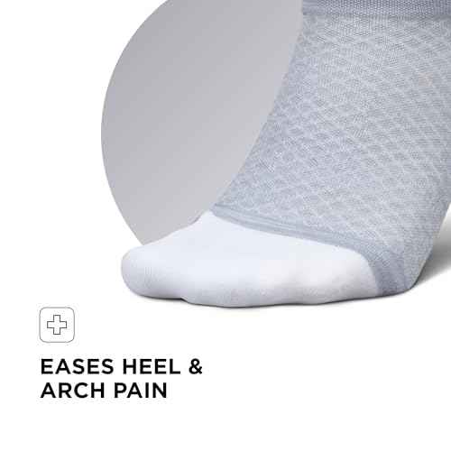 Feetures Plantar Fasciitis Relief Sock Light Cushion No Show Tab - Targeted Compression Sock for Women & Men