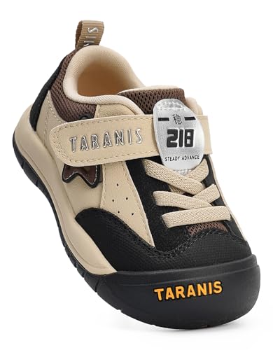 Toddler Outdoor Hiking Shoes 8.5 Black Apricot Toe Protection Arch Support Wide Toe Box