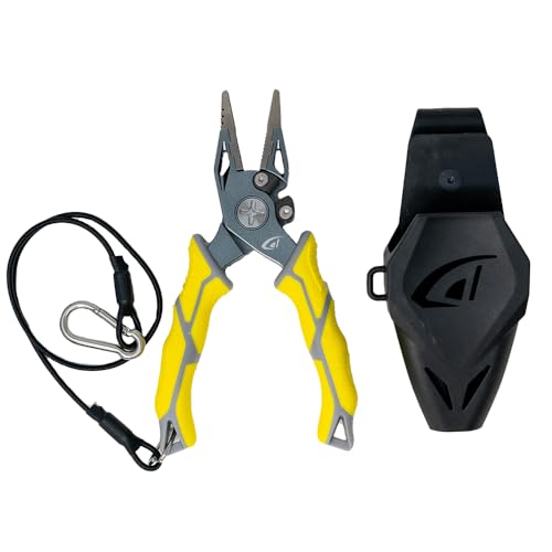 6.5-Inch Aluminum Fishing Pliers with Sheath - Saltwater & Freshwater