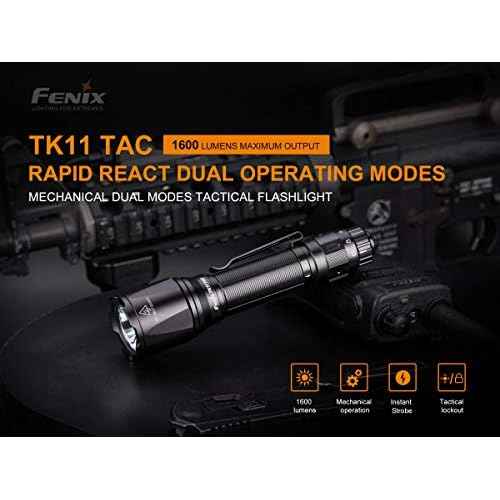 Fenix TK11 TAC 1600 Lumen LED Tactical Flashlight with EdisonBright BBX3 battery carry case bundle