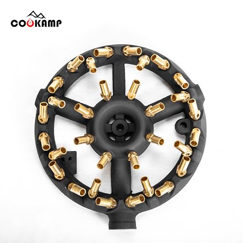 Outdoor Gas Stove with 32 Brass Tips - Propane Jet Burner for Camping & Turkey Frying - GB-32