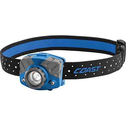 Coast - 20617 COAST FL75R Rechargeable 530 Lumen Dual Color Focusing LED Headlamp, Blue Blue