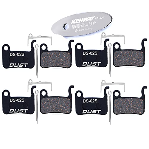 Bike Disc Brake Pads Set for Shimano & SRAM - Semi-Metallic, 4 Pairs + Tool