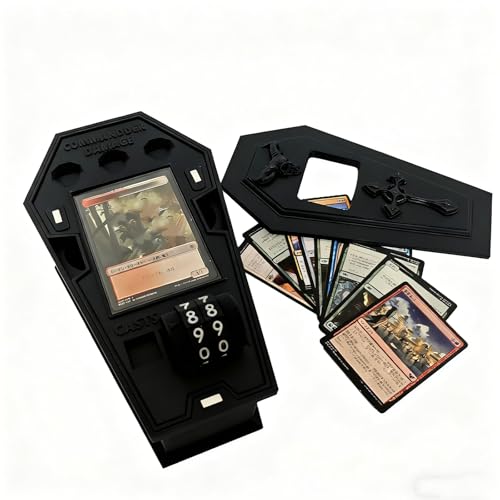 Premium Vampire MTG Deck Box with Dice Storage & Life Counter - Gothic Coffin Design, Holds 100 Cards