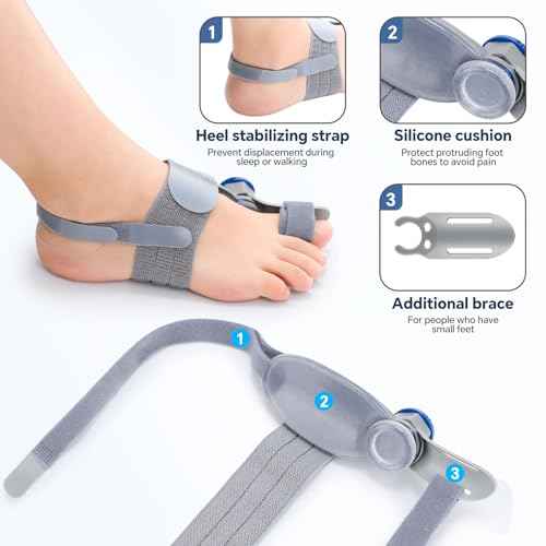 Bunion Corrector for Women & Men ? Single Toe Straightener with Adjustable Alignment Knob & Silicone Pad, Day & Night Use, Fits Left or Right Foot