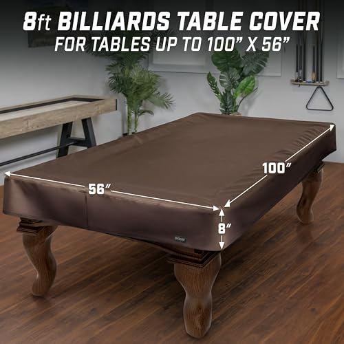 8 ft Leatherette Pool Table Cover Waterproof Tearproof Heavy Duty Brown