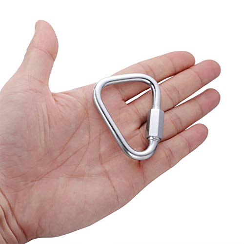 6 Pack Heavy Duty Zinc-Galvanized Steel Carabiners for Camping Hiking and Climbing