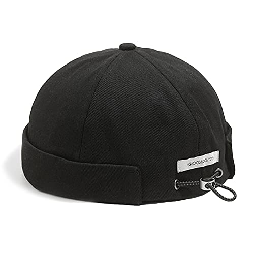 CLAPE Black Ct15 Beanie Work Hat with Corduroy Brimless Rolled Cuff - Harbour Style Variation