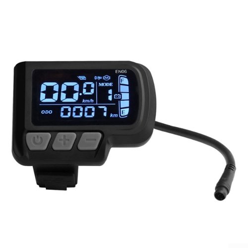 Electric Bike LCD Display, E-Bike Display 24V 36V 48V Display Meter Control Panel with 6 Pins Waterproof Interface Cable for Electric Bike Scooter Modification