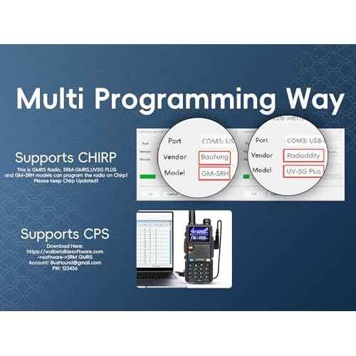 BAOFENG 5RM GMRS Handheld Radio, UV-5G Plus(4 x 2500mAh Batteries), Multi-Band Long Range 5W Two Way Radio with 999Channels NOAA Frequency Match Speaker Mic 805S & 8" & 15.5" Antennas-2 Pack Full kit