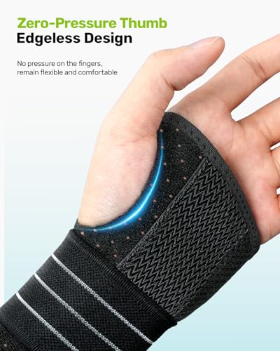 Rakiie 2 Pack Carpal Tunnel Wrist Support Brace - Purple, M