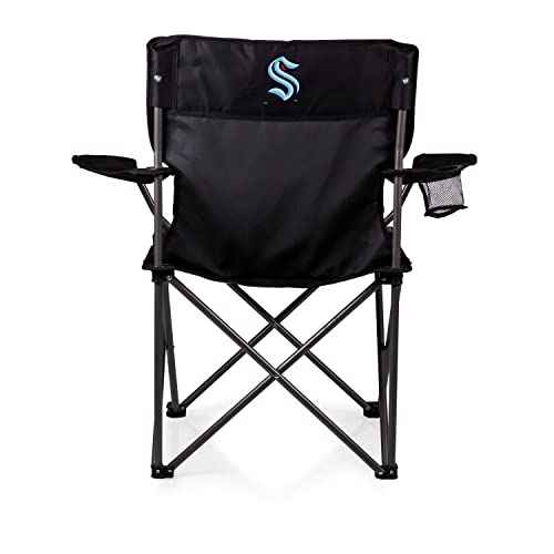 PICNIC TIME NHL Seattle Kraken PTZ Camp Chair, Picnic Chair, Beach Chair with Carrying Bag, (Black)