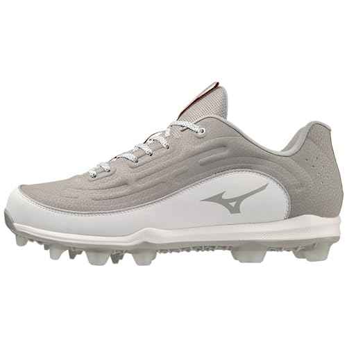Mizuno Men's Ambition 3 Low TPU Baseball Cleats, Grey/White, 15